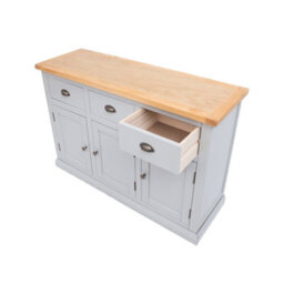 Cabinet Bits Loreo Light Grey 3 Drawer 3 Door Sideboard Brass Cup Handle - thumbnail 4