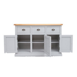 Cabinet Bits Loreo Light Grey 3 Drawer 3 Door Sideboard Brass Cup Handle - thumbnail 5