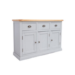 Cabinet Bits Loreo Light Grey 3 Drawer 3 Door Sideboard Brass Cup Handle - thumbnail 2