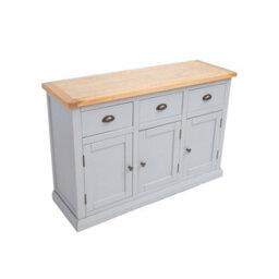 Cabinet Bits Loreo Light Grey 3 Drawer 3 Door Sideboard Brass Cup Handle - thumbnail 3