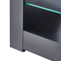 Wyld and Coco Zenith Tv Stand Black Mdf With Glass Shelves And Cable Management, W150 X D35 X H40Cm - thumbnail 8