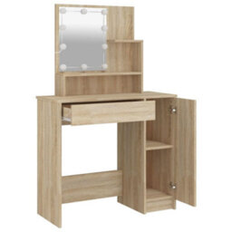 Vidaxl Dressing Table With Led Sonoma Oak 86.5X35X136 Cm - thumbnail 4
