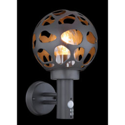 Luminosa Lighting Luminosa Hilario Pir Outdoor Globe Wall Lamp Anthracite Ip44 1X E27 Dawn Dusk Sensor - thumbnail 5