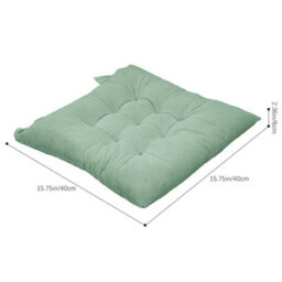 Living And Home Corduroy Set Of 4 Comfortable Square Chair Cushions Seat Pad Indoor And Outdoor Green 40Cm(W) X 40Cm(D) - thumbnail 9