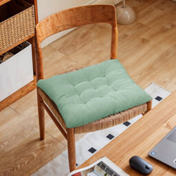 Living And Home Corduroy Set Of 4 Comfortable Square Chair Cushions Seat Pad Indoor And Outdoor Green 40Cm(W) X 40Cm(D) - thumbnail 3