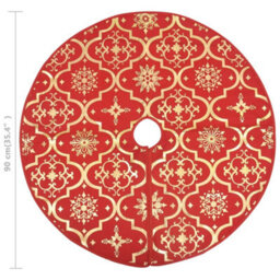 Walplus Luxury Christmas Tree Skirt With Sock Red 90 Cm Fabric - thumbnail 8