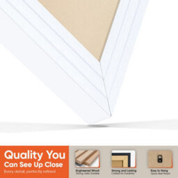 "AK Frames 25X17"" White Step Vinyl Record Frame With Ivory Mount For 12 Inch Lp Cover & Disc - Overlapped Design" - thumbnail 3