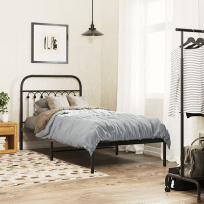 Berkfield Metal Bed Frame Without Mattress With Headboard Black 90X190Cm - image 1