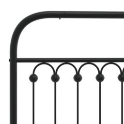 Berkfield Metal Bed Frame Without Mattress With Headboard Black 90X190Cm - thumbnail 7
