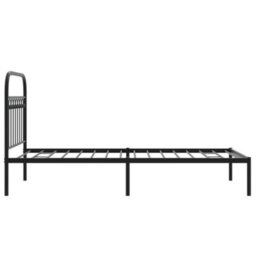 Berkfield Metal Bed Frame Without Mattress With Headboard Black 90X190Cm - thumbnail 5
