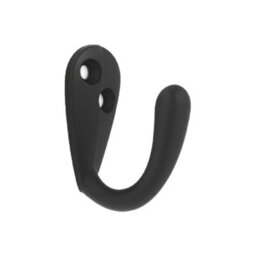 Sisi UK Matt Black Single Robe Hat And Coat Hooks Pack Of 4 Modern Wall Mounted Metal Hangers For Towels Bags Bathroom Bedroom - thumbnail 2