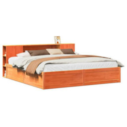 Berkfield Bed Frame Without Mattress Wax Brown 180X200 Cm Super King Solid Wood Pine - thumbnail 2