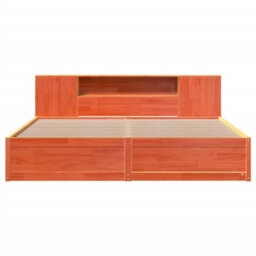 Berkfield Bed Frame Without Mattress Wax Brown 180X200 Cm Super King Solid Wood Pine - thumbnail 4