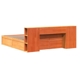 Berkfield Bed Frame Without Mattress Wax Brown 180X200 Cm Super King Solid Wood Pine - thumbnail 7