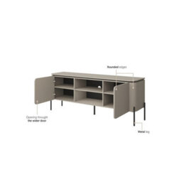 Arte Bello Tv Cabinet 163Cm In Congo & Black - Spacious Storage With Push-To-Open Doors And Cable Management - thumbnail 7