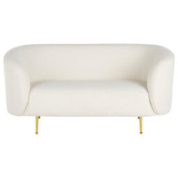 Wyld And Coco Luxenest 3-Seater Sofa White Bouclé With Gold Legs, L200 X D70 X H79Cm - thumbnail 8