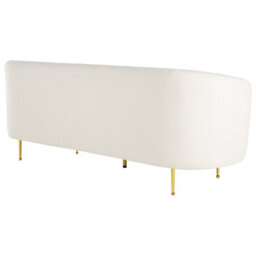 Wyld And Coco Luxenest 3-Seater Sofa White Bouclé With Gold Legs, L200 X D70 X H79Cm - thumbnail 7