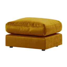 Furnishings For Less UK Brooklyn Plush Velvet Fibre Filled Gold Footstool Sofa Accessory