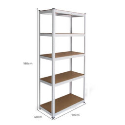 MonsterShop Monster Shop Garage Shelving Units 5 Tier Racking Storage Unit - thumbnail 6