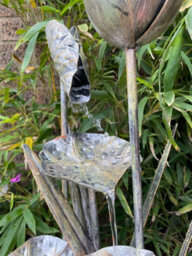 Outdoor Living UK Solar Zinc Flower Modern Metal Water Feature Without Cover - thumbnail 4