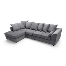 Abakus Direct Jumbo Large Grey Cord Left Facing Corner Sofa For Living Room With Thick Luxury Deep Filled Cushioning - thumbnail 5