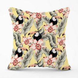 Warren Reed Designer Toucans, Orchids And Palm Leaves Cushions 45Cm X 45Cm - thumbnail 1