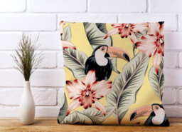 Warren Reed Designer Toucans, Orchids And Palm Leaves Cushions 45Cm X 45Cm - thumbnail 2