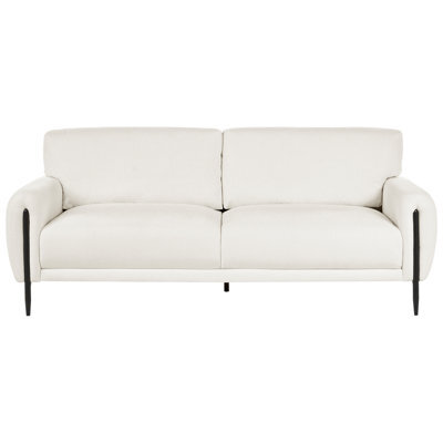 Beliani Sofa 3 Seater Skaro Chenille Off-White - image 1