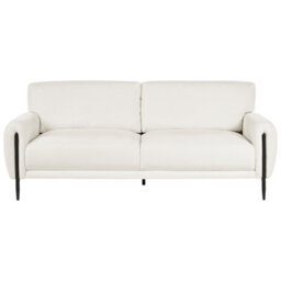Beliani Sofa 3 Seater Skaro Chenille Off-White - thumbnail 1