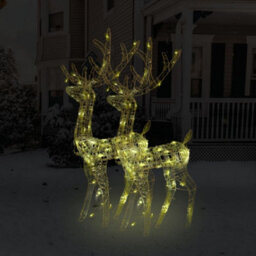 Berkfield Acrylic Reindeer Christmas Decorations 2 Pcs 120 Cm Warm White
