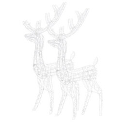 Berkfield Acrylic Reindeer Christmas Decorations 2 Pcs 120 Cm Warm White - thumbnail 4