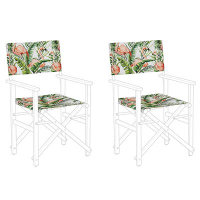 Beliani Set Of 2 Garden Chair Replacement Fabrics Cine Pink - image 1