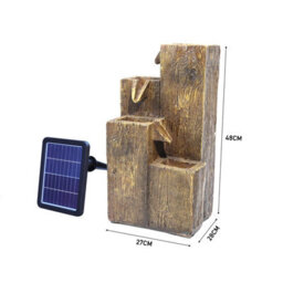 Living And Home Freestanding Outdoor Garden Falls Led Water Fountain Water Feature Rockery Decor Solar Powered - thumbnail 9