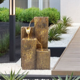 Living And Home Freestanding Outdoor Garden Falls Led Water Fountain Water Feature Rockery Decor Solar Powered - thumbnail 2