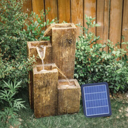 Living And Home Freestanding Outdoor Garden Falls Led Water Fountain Water Feature Rockery Decor Solar Powered