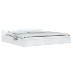 Berkfield Bed Frame With Drawers White 180X200 Cm 6Ft Super King - thumbnail 3