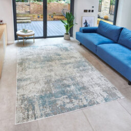 Teal Abstract Modern Easy To Clean Rug For Living Room Bedroom And Dining Room-120Cm X 170Cm - thumbnail 2