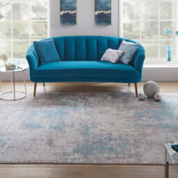Teal Abstract Modern Easy To Clean Rug For Living Room Bedroom And Dining Room-120Cm X 170Cm - thumbnail 1