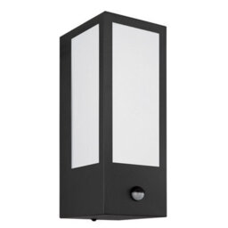 Luminosa Lighting Luminosa Gundula Pir Outdoor Wall Lantern Matt Black Ip44 1X E27 Dawn Dusk Sensor - thumbnail 2