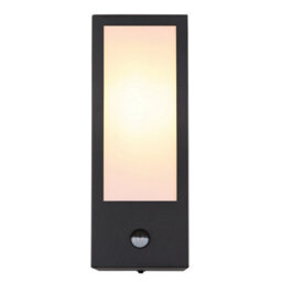 Luminosa Lighting Luminosa Gundula Pir Outdoor Wall Lantern Matt Black Ip44 1X E27 Dawn Dusk Sensor - thumbnail 3
