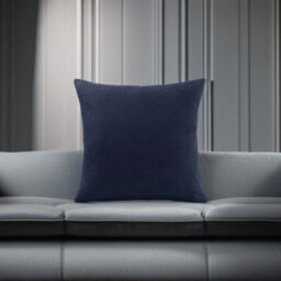 Luxury Living Plain Velvet Chenille Cushion Navy - thumbnail 2
