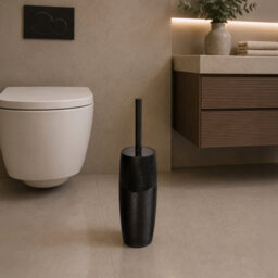 Showerdrape Ripple Black Textured Toilet Brush & Holder - thumbnail 4