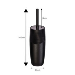 Showerdrape Ripple Black Textured Toilet Brush & Holder - thumbnail 2