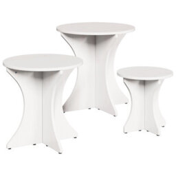 Berkfield Coffee Table 3 Pcs White Solid Pine Wood - thumbnail 2
