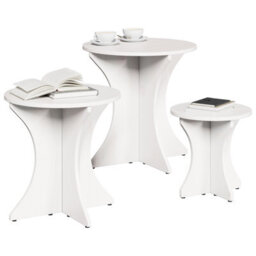 Berkfield Coffee Table 3 Pcs White Solid Pine Wood - thumbnail 3
