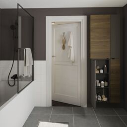 GoodHome Imandra Deep Walnut Effect Bathroom Single Wall Cabinet (H)90Cm (W)20Cm - thumbnail 5