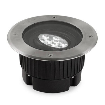 Luminosa Lighting Luminosa Gea Power Led 9 Light Round Recessed Floor Light Stainless Steel Aisi 316 Ip67 - image 1
