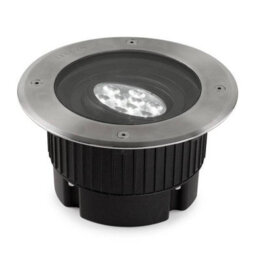 Luminosa Lighting Luminosa Gea Power Led 9 Light Round Recessed Floor Light Stainless Steel Aisi 316 Ip67 - Special Offer