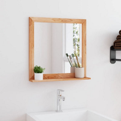 Vidaxl Wall Mirror 55X55 Cm Solid Wood Walnut - image 1
