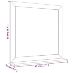 Vidaxl Wall Mirror 55X55 Cm Solid Wood Walnut - thumbnail 7